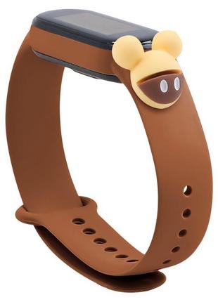 Ремешок cartoon strap для xiaomi mi band 5 / 6 brown mickey1 фото