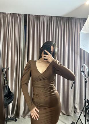 Коричневе плаття xs