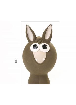 Іграшка для собак ослик латексний із пискавкою, коричневий 12 см2 фото