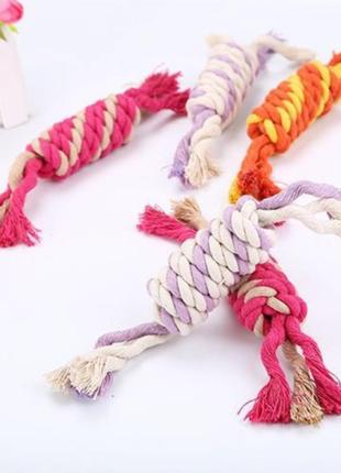 Игрушка для собак канатная конфета, малиновая 22см