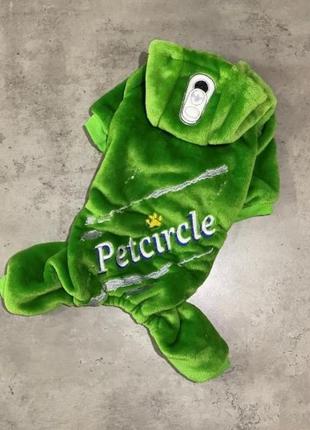 Плюшевый комбинезон для собак petcircle костюм в виде напитка sprite, зелений1 фото