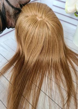 Накладка топпер макушка полупарик 100% натуральный волос.