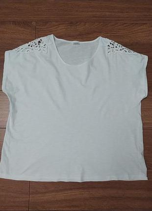Бавовняна футболка із бавовняним мереживом, батал, 26-28 розмір6 фото