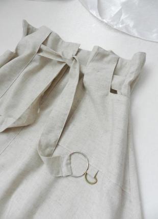 ⛔  льняная юбка миди с карманами5 фото