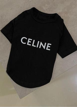 Брендова футболка для собак і котів celine чорна