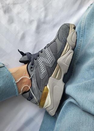 Женские кроссовки серые замшевые new balance 9060&nbsp;grey