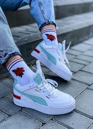 Жіночі кросівки puma cali white black женские кожаные пума весна puma suede, adidas samba, nike air max, nike air force 14 фото