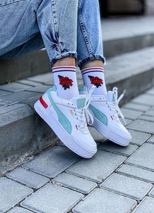 Жіночі кросівки puma cali white black женские кожаные пума весна puma suede, adidas samba, nike air max, nike air force 12 фото