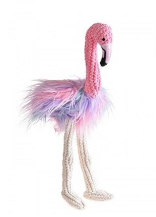 Игрушка для собак elite фламинго плюшевая со звуком, розовая 23*43см1 фото