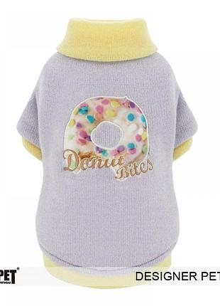 Толстовка для собак is pet "donut bites sweater" фиолетовый