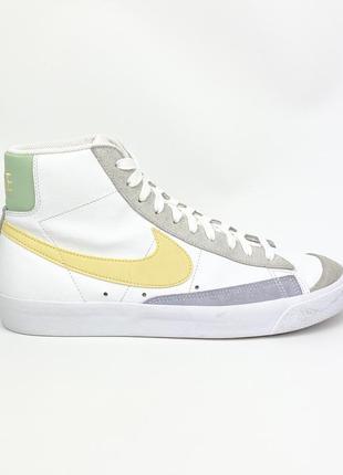 Кроссовки / кеды nike blazer mid 77 vintage white lemon dc0959-100 оригинал высокие кожаные белые размер 442 фото