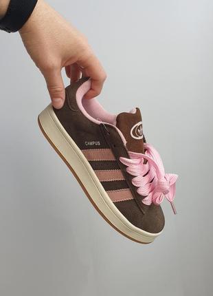 Жіночі кросівки коричневі з рожевими adidas campus 00s
brown pink1 фото