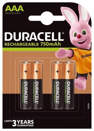 Аккумулятор duracell recharge dc2400, aaa/(hr03), 750mah, ni-m...