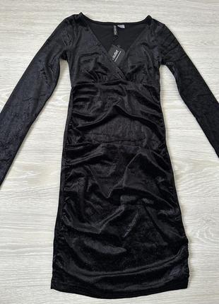 Черное платье с блестками h&m2 фото