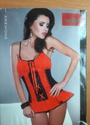 Жіночий еротичний червоно-чорний корсет livia corsetti