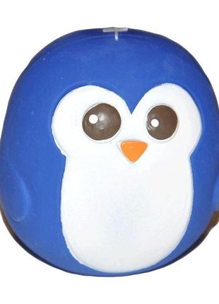 Іграшка для собак elite пінгвін м'ячик латексний зі звуком, синій 9 см