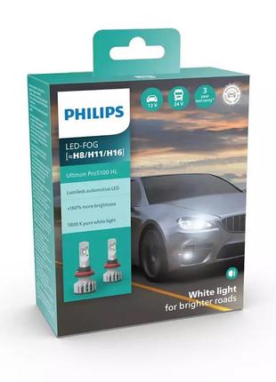 Комплект світлодіодних ламп philips h8/h11/h16 11366u51x2 led ...