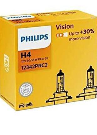 Автолампа philips 12342prc2 h4 60/55w 12v p43t premium 2pcs.