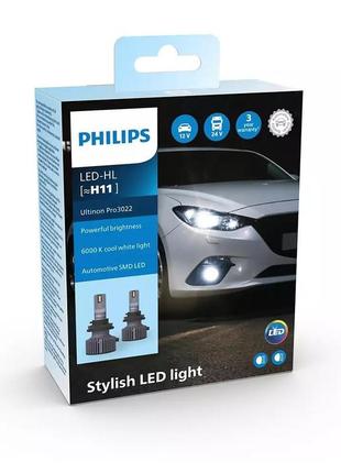Комплект світлодіодних ламп philips h11 11362u3022x2 led ultin...