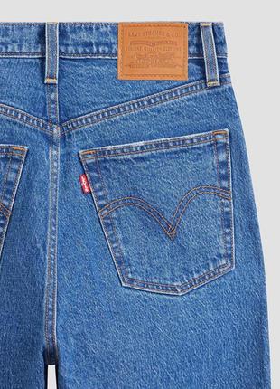 Оригинал levis джинсы с кокеткой прямые широкие бойфренд высокая посадка на пуговицах8 фото