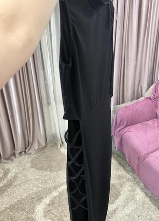 Чорне плаття зі шнурівкою5 фото