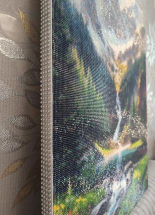 Картина "горский водопад" в технике алмазная живопись3 фото