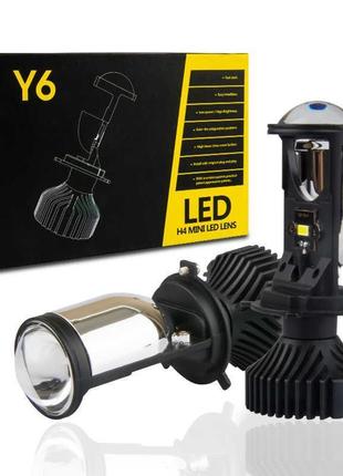 Комплект світлодіодних лінз headlight y6d bi-led h4 25/35w mini