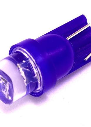 Світлодіодна лампа alllight t10 1 діод led бц w2,1x9,5d 12v blue