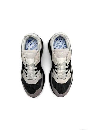 Чоловічі кросівки чорні з сірим adidas nite jogger black gray5 фото