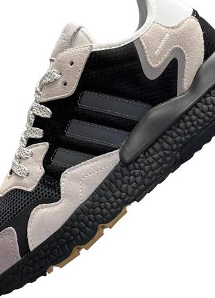 Чоловічі кросівки чорні з сірим adidas nite jogger black gray8 фото