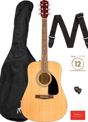 Гітарний набір fender fa-115 dreadnought pack natural wn v2