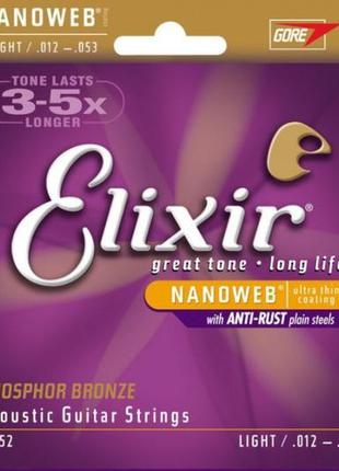 Струни для акустичних гітар elixir pb nwl