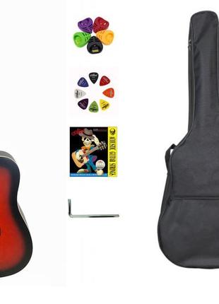 Гітара акустична kaspar d-41 rd (чохол, скарбничка, медіатор, ...