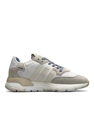 Чоловічі кросівки бежеві з білим adidas nite jogger white1 фото