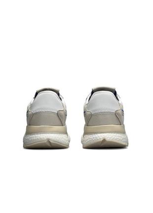 Чоловічі кросівки бежеві з білим adidas nite jogger white9 фото