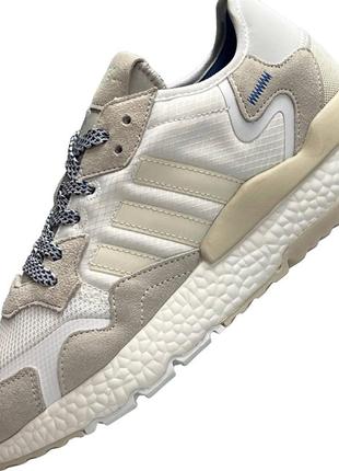 Чоловічі кросівки бежеві з білим adidas nite jogger white3 фото