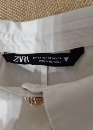 Біла поплінова сорочка оверсайз з ґудзиками перлинками zara8 фото