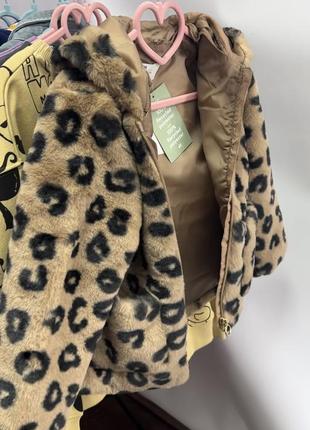 Пальто леопардовое h&amp;m(в комлекте есть ушки)