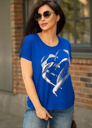 Женская белая синяя черная большая футболка с сердечком батал xxl 2xl 3xl 4xl 3хл 4хл 4хл9 фото