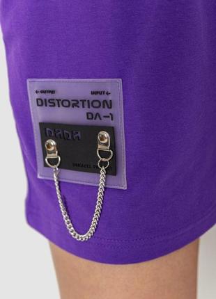Костюм жіночий повсякденний футболка+шорти, колір фіолетовий, ...6 фото