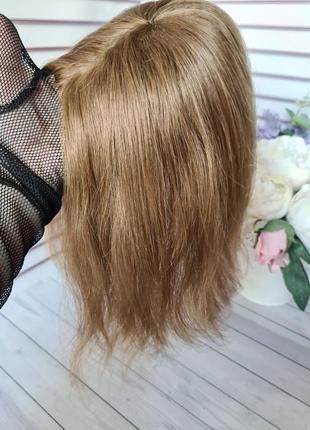 Накладка топпер макушка полупарик 100% натуральный волос.9 фото