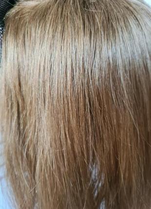 Накладка топпер макушка полупарик 100% натуральный волос.7 фото
