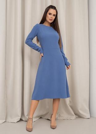 Синє плаття класичного силуету, розмір s