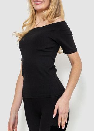 Футболка-блуза жіноча стрейч, колір чорний, розмір m, 186r0163 фото