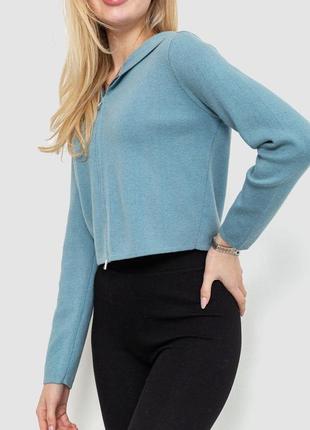 Кофта жіноча на блискавці з капюшоном, колір джинс, розмір s-l...3 фото