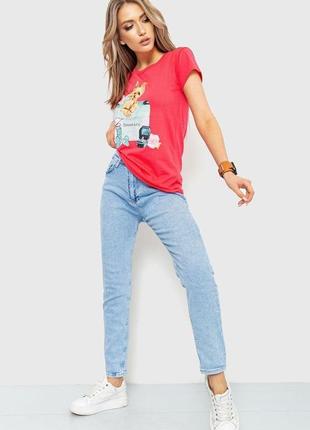 Жіноча футболка, колір кораловий, розмір l, 190r1052 фото