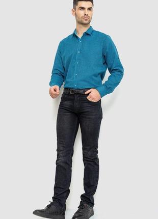 Сорочка чоловіча в клеку байкова, колір бірюзово-синій, розмір...2 фото