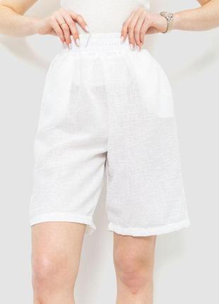 Шорти жіночі вільного крою тканина льон, колір білий, розмір m...
