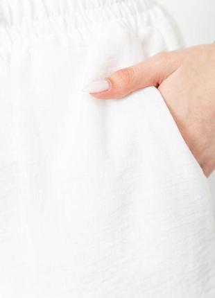 Шорти жіночі вільного крою тканина льон, колір білий, розмір m...5 фото