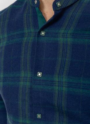 Сорочка чоловіча в клеку байкова, колір зелено-синій, розмір m...5 фото